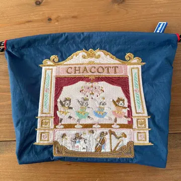 CHACOTT 자수 디자인 파우치 네이비