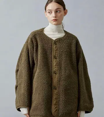 CLANE 리버서블 보아 자켓 카키