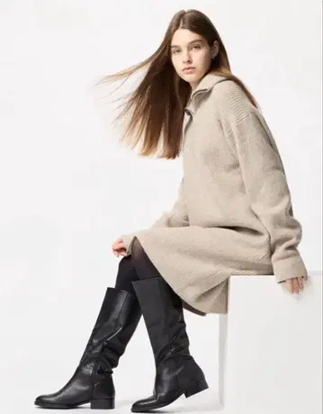 새상품급 UNIQLO 수플레얀 니트 원피스 S