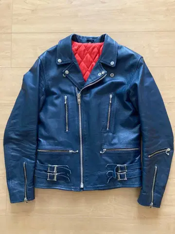 라이트닝형 네이비 더블 라이더스 롱 재킷 파키스탄 재킷 34