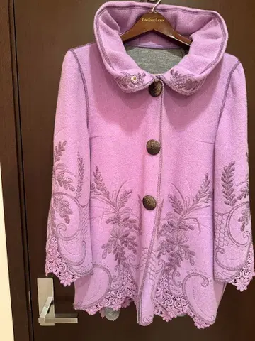 이타리야 라벤더 자수 울 코트 11 사이즈