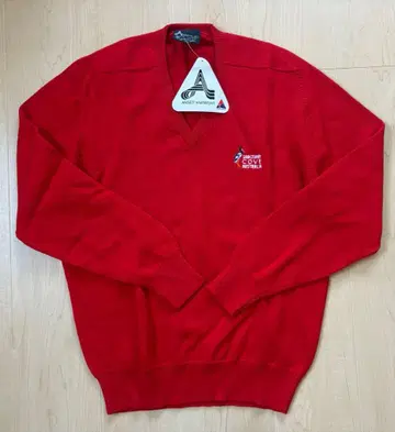 ANSETT KNITWEAR 빨간색 골프 스웨터 빈티지