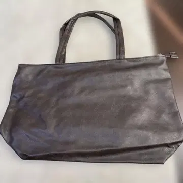 DTE 다크 브라운 토트백 합성 피혁