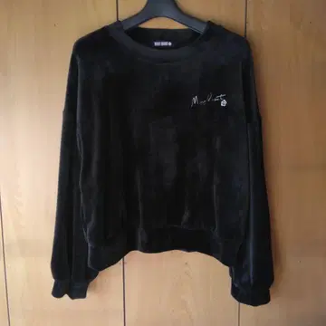 MARY QUANT 벨벳 소재 긴팔 상의 루즈한 사이즈