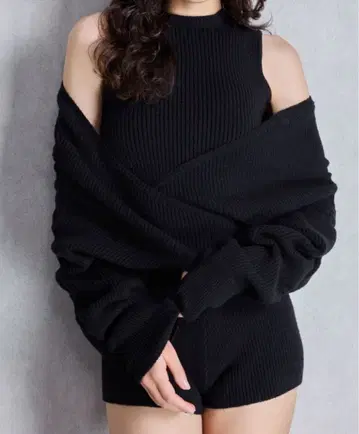 GYDA 암 개더 레이어드 니트 올인원