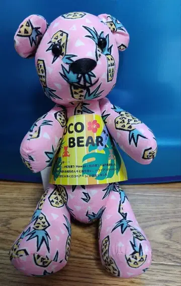 새상품 LOCO BEAR 파인애플 패턴 봉제 인형 하와이안 코베아