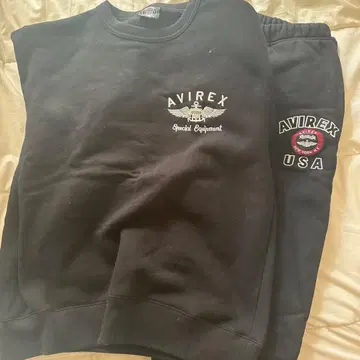 AVIREX 블랙 스웨트 팬츠