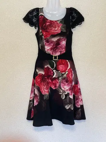 이탈리아제 리나시멘토 장미 패턴 원피스