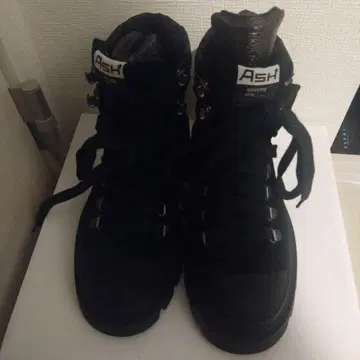 ASH 블랙 숏부츠 레이스업