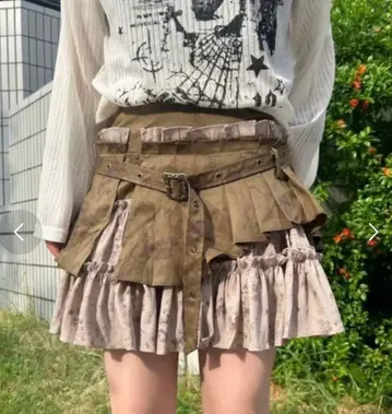 [ XU ] pleats layered skirt