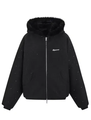 andwang Kirakira 2way 퍼 집업 블랙