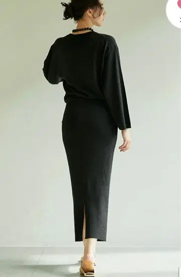 개럴개런트 하이 게이지 니트 원피스 블랙 타이트 롱