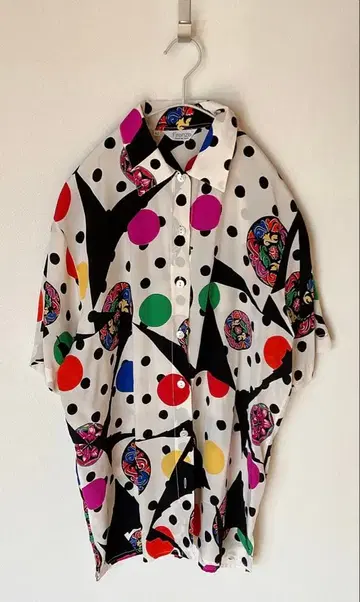 빈티지 레트로 셔츠 블라우스 올 패턴 40 firenze 실크100