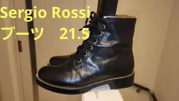 새상품급 Sergio Rossi 지퍼 디자인 엔지니어 부츠 세르지오로시