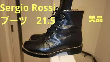 새상품급 Sergio Rossi 지퍼 디자인 엔지니어 부츠 세르지오로시