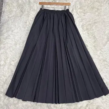 HUG.U 딥 그레이트 롱 기장 플리츠 스커트