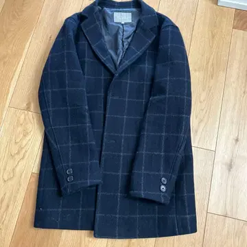 A DAY IN THE LIFE 체스터 코트 L 네이비 체크 무늬