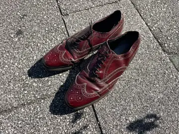 플로세임 버건디 윙팁 가죽 신발