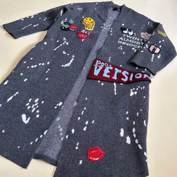 [ 야마다야 그랑다브르 스콧 클럽 ] 와펜 니트 FSML 롱 가디건