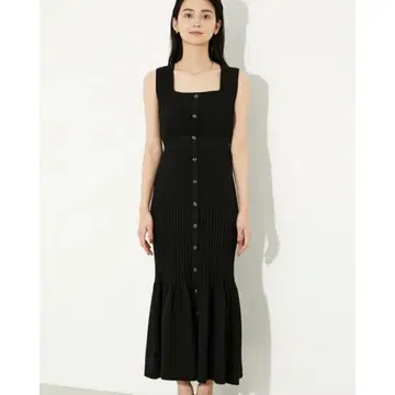 슬리브리스 블랙 롱 원피스 리엔다 머메이드