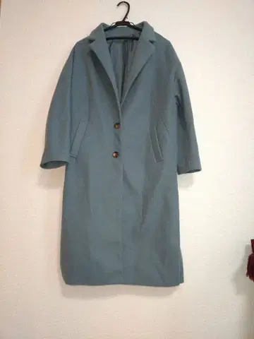 롱 코트 여성용 블루 겨울 코트