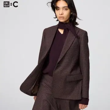 UNIQLO 트위드 테일러드 자켓 M 사이즈 39 DARK BROWN