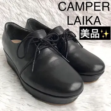 로퍼 여성용 23 블랙 CAMPER 캠퍼 천연 가죽 통굽