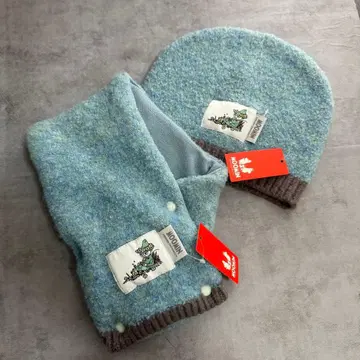 미사용 새상품 무민 스너프킨 복슬복슬 모자 & 머플러 크리스마스 선물