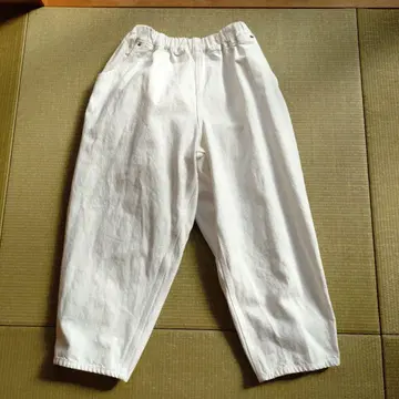 바스코 마오 팬츠 화이트 와이드 팬츠 백 포켓 부착