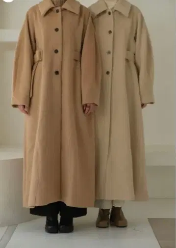 eaphi 웨이브 디자인 샤기 롱 코트