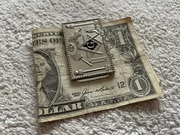 프리메이슨 머니클립 지폐 밴딩 컬러 (은, 실버) 넥타이핀 비밀