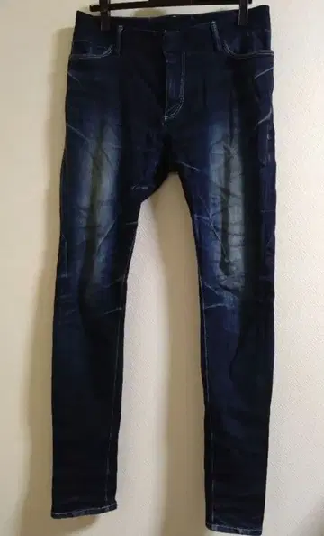 Johnny Wale 스키니 데님 다크 블루