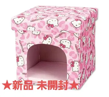 새상품 미개봉 헬로키티 레오파드 무늬 핑크 반려동물 하우스 스툴 의자