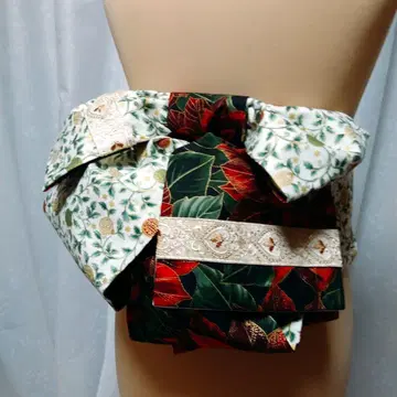 반폭 오비 크리스마스 리버서블 장식용 깃 2개 포함