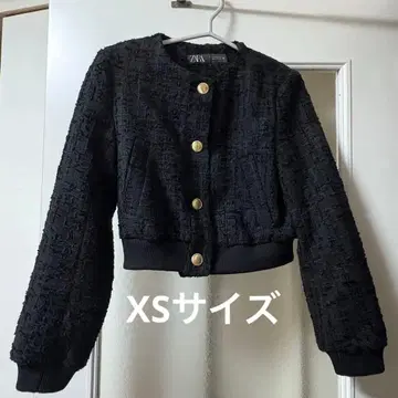 ZARA 텍스처 봄버 자켓 트위드 XS