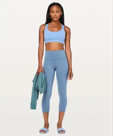 lululemon 8 레깅스 원더 언더 크롭 블루