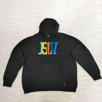 JSLV 컬러풀 로고 후드티 블랙