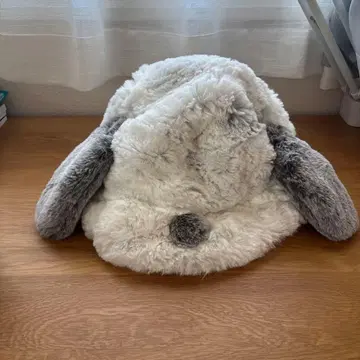 [ 미사용 ] USJ 스누피 귀 달린 복슬복슬 버킷 햇