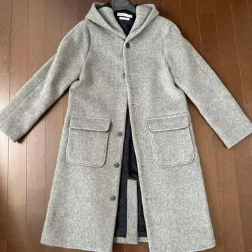 그레이 롱 코트 체크 안감