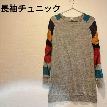 새상품급 컬러 블록 긴팔 튜닉 여성용 가을 겨울 의류 세련된