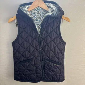 새상품급 LAVENHAM 라벤햄 후드 베스트 리버서블 리버티 36