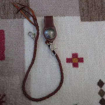 KYOTO DEGNER 가죽 브라운 지갑 체인