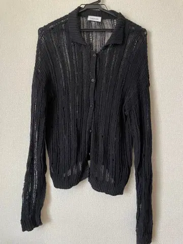 니트 셔츠 가디건 블랙 페어리 그런지