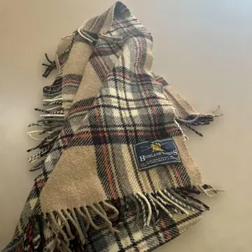 HIGHLAND FEEDS 체크 무늬 울 스톨