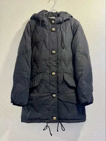 블랙 다운 자켓 후드 부착 JEWELIUM