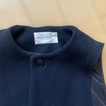 nest Robe 이중직 비버 롱베스트 블랙