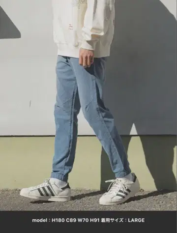 bayflow 컬러 조그 팬츠 블루 L 사이즈