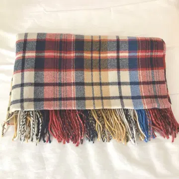 tiptop 체크 무늬 프린지 머플러