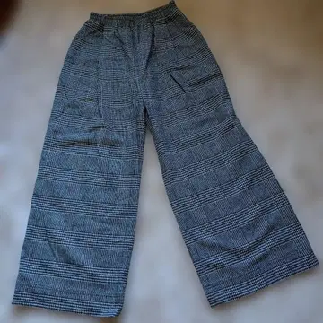 Squady 체크 무늬 와이드 팬츠