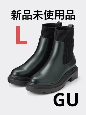 GU 리브 니트 삭스 부츠 여성용 L 블랙